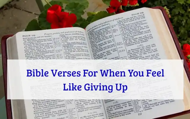 Bible Verses For When You Feel Like Giving Up