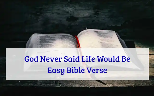 God Never Said Life Would Be Easy Bible Verse